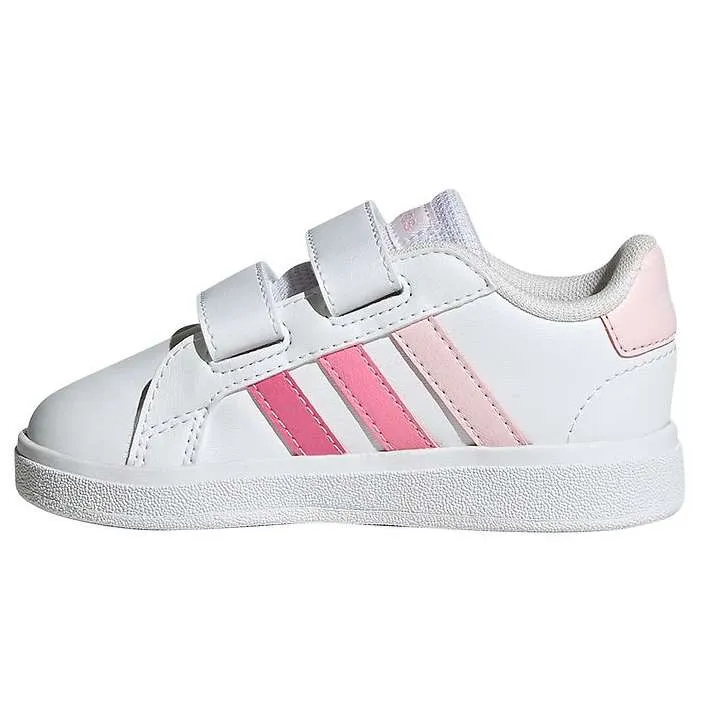 adidas Grand Court 2.0 CF Infants Shoes – White/Pink