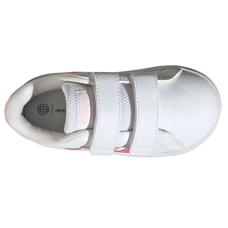 adidas Grand Court 2.0 CF Infants Shoes – White/Pink