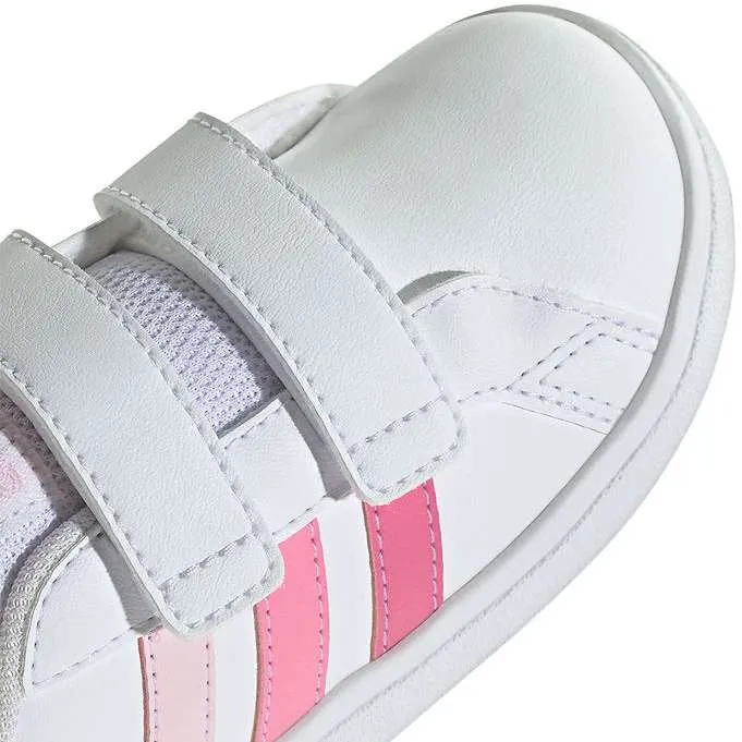 adidas Grand Court 2.0 CF Infants Shoes – White/Pink