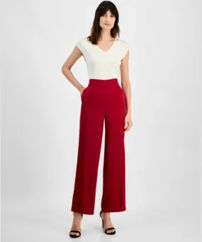 Anne Klein Petite Pull-On High-Rise Wide-Leg Pants