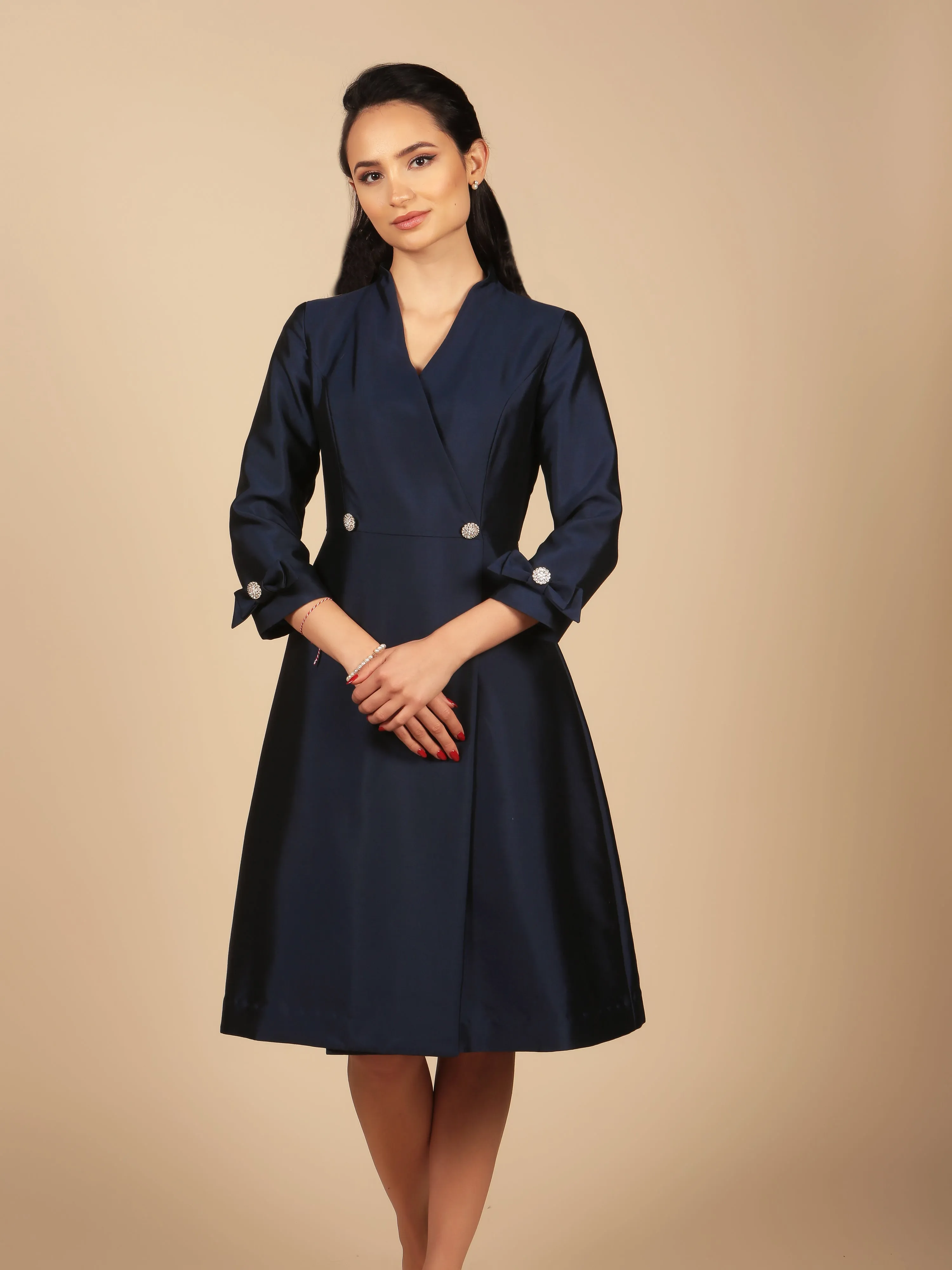 Astor Silk Wool Dress Coat Marina