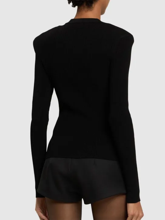 Balmain   Rib knit viscose sweater 