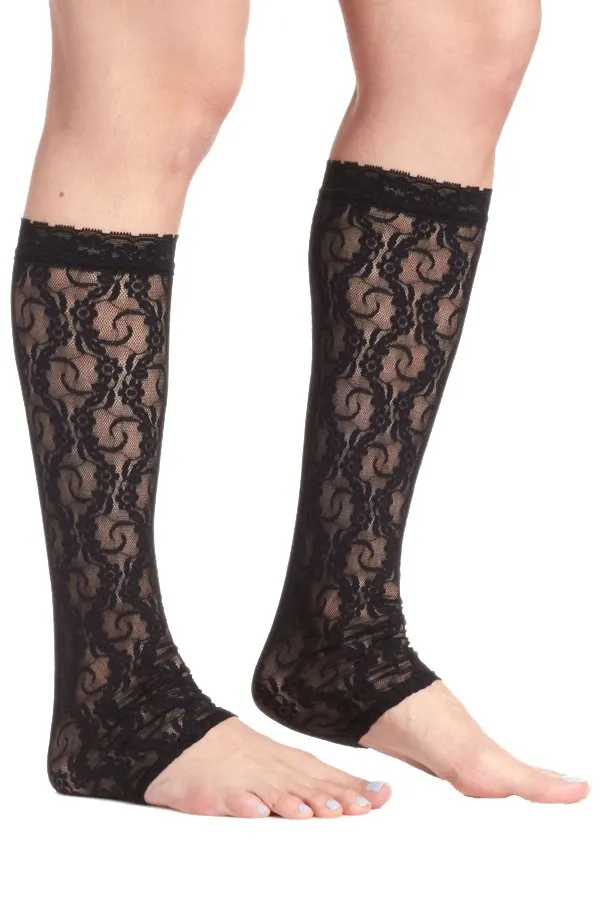 Berkshire Sheer Lace Footless Knee Socks