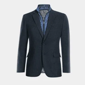  Blazer azul marino de donegal tweed esencial