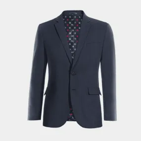  Blazer azul marino de lino esencial