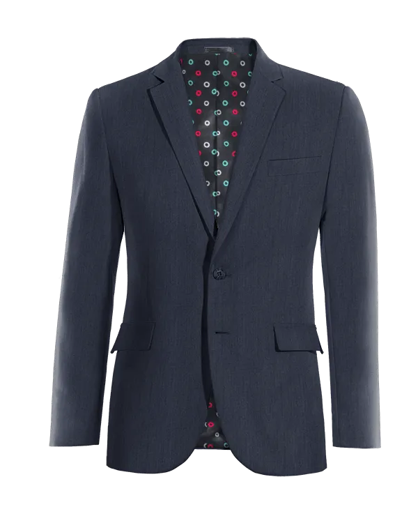  Blazer azul marino de lino esencial