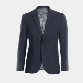  Blazer azul marino slim fit con parches