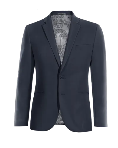  Blazer azul marino slim fit con parches