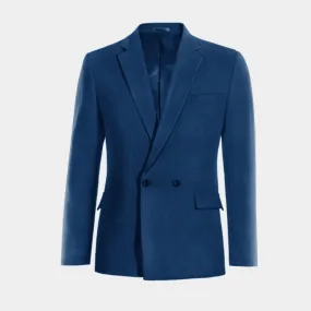  Blazer cruzada azul cobalto slim fit