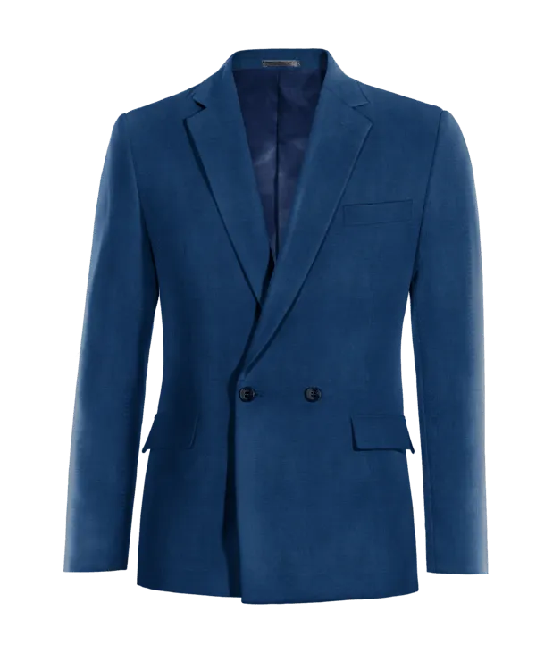  Blazer cruzada azul cobalto slim fit