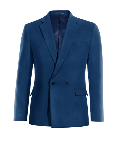  Blazer cruzada azul cobalto slim fit