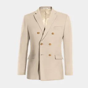  Blazer cruzada beige slim fit