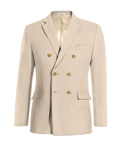  Blazer cruzada beige slim fit