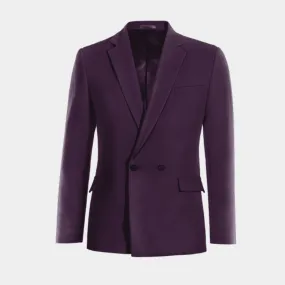  Blazer cruzada lila oscuro slim fit