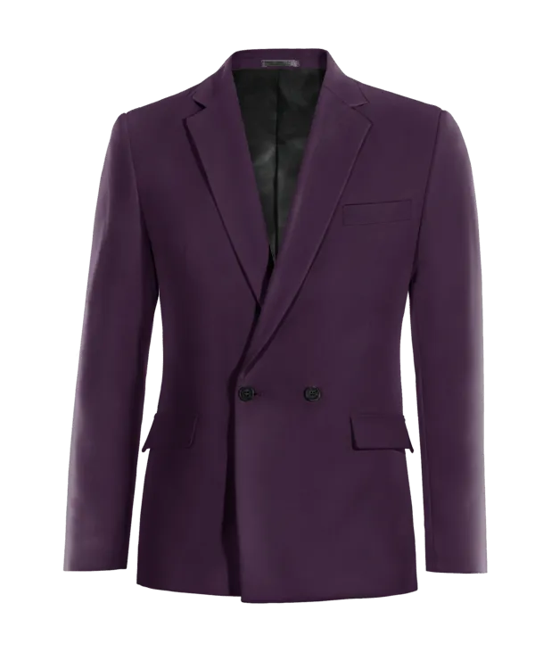  Blazer cruzada lila oscuro slim fit