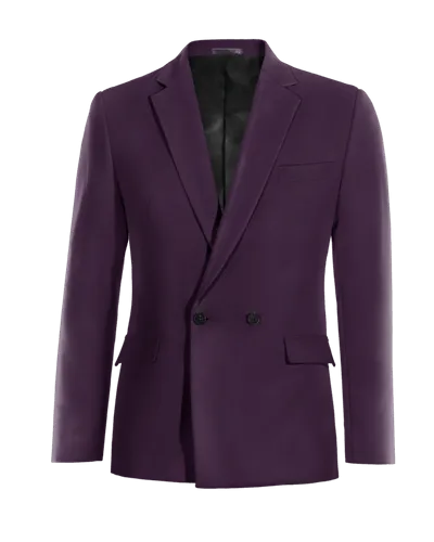  Blazer cruzada lila oscuro slim fit