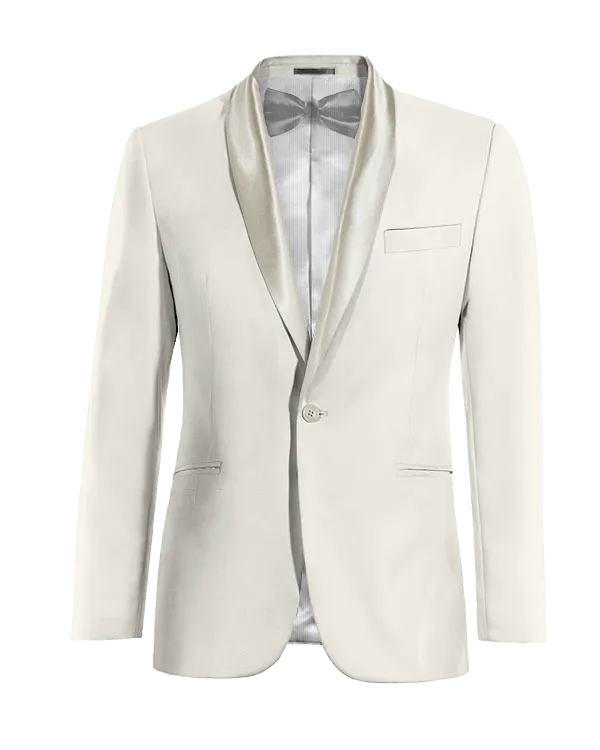  Blazer Esmoquin marfil slim fit de 1 botón