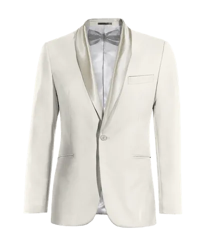  Blazer Esmoquin marfil slim fit de 1 botón