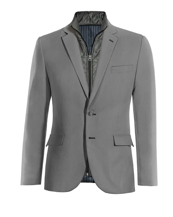  Blazer gris de entretiempo con pieza gilet