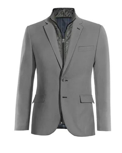  Blazer gris de entretiempo con pieza gilet