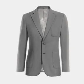  Blazer gris solapa ancha slim fit