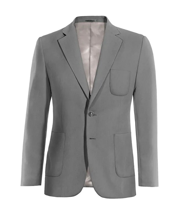  Blazer gris solapa ancha slim fit