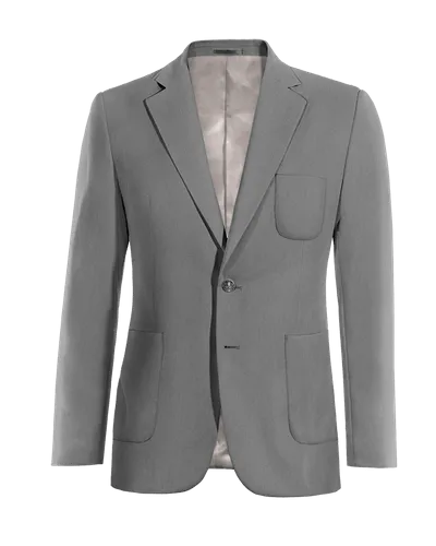  Blazer gris solapa ancha slim fit