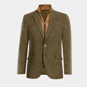  Blazer marrón de donegal tweed esencial