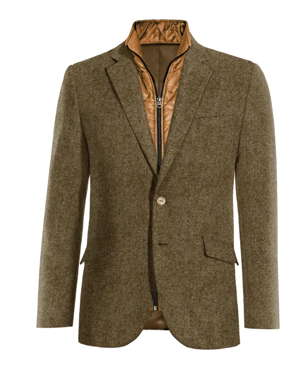  Blazer marrón de donegal tweed esencial