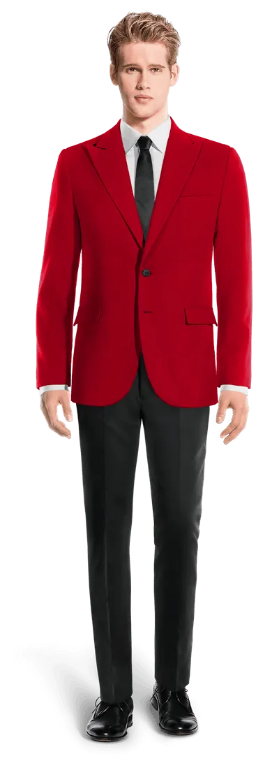  Blazer rojo intenso solapa en pico esencial