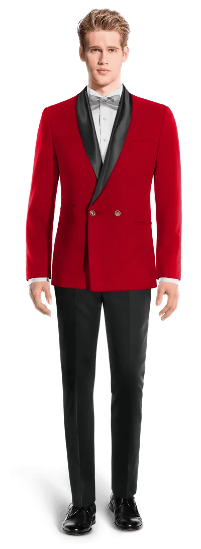  Blazer Tuxedo cruzada rojo intenso esencial