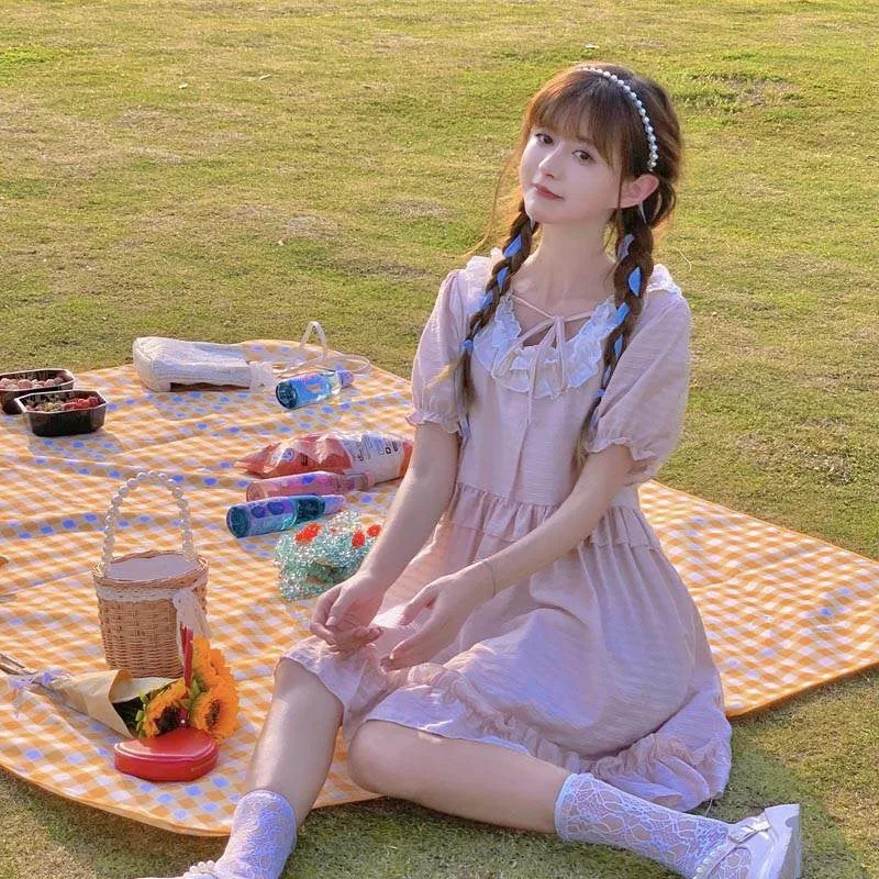 Bonnie Pink Oversized Dress Kawaii Aesthetic