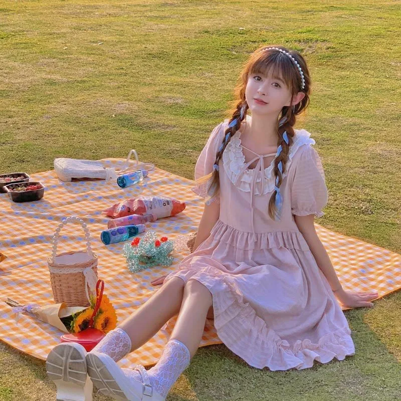 Bonnie Pink Oversized Dress Kawaii Aesthetic