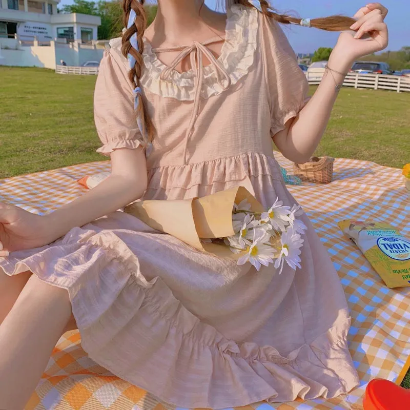 Bonnie Pink Oversized Dress Kawaii Aesthetic