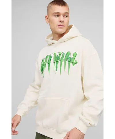 boohoo Mens Oversized Official Paint Graphic Hoodie