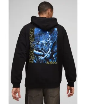 boohooMAN Mens Oversized Iron Maiden License Hoodie