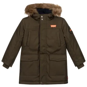 Boys Green Parka Coat