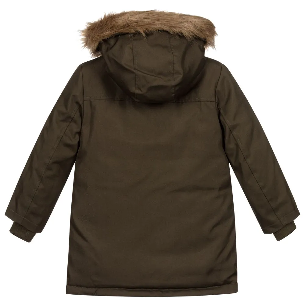 Boys Green Parka Coat