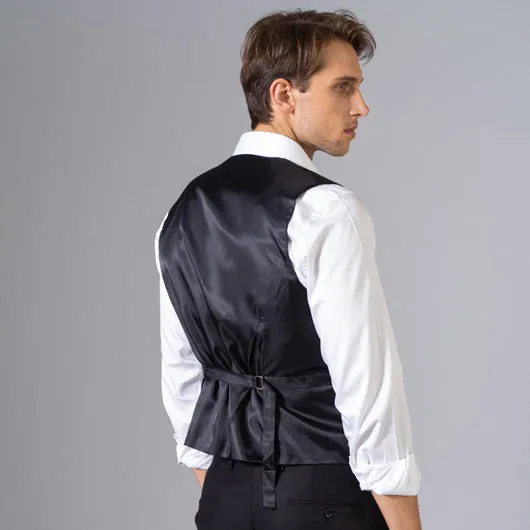 Cavalier Black Linen Waistcoat - Buy Now!