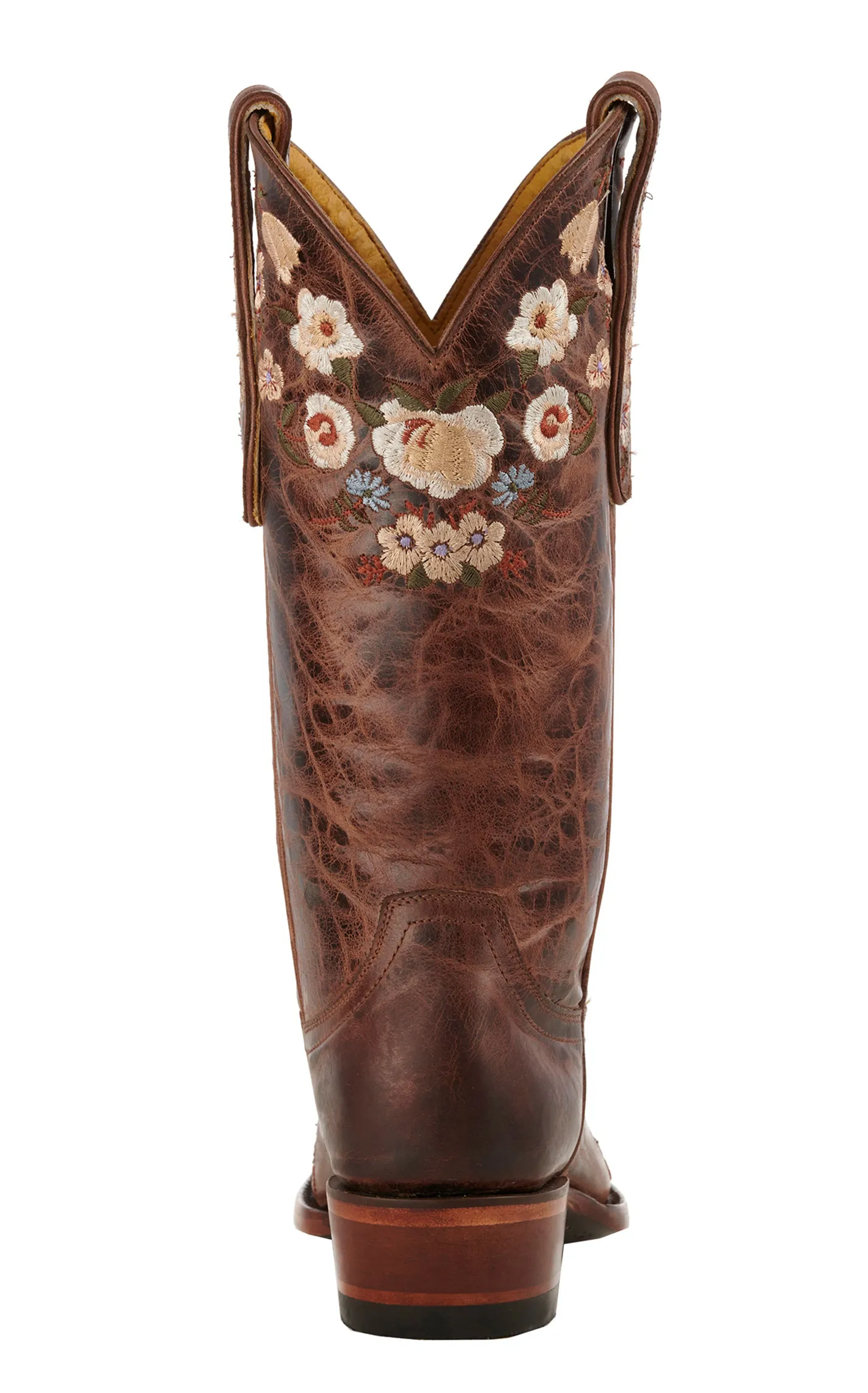 Cavender's Women's Rust Floral Embroidered Snip Toe Cowboy Boots