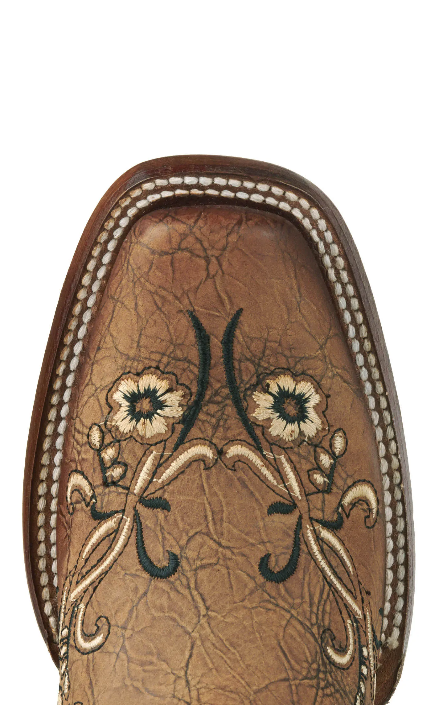 Circle G by Corral Women's Sandalwood with Floral Embroidery Square Toe Cowboy Boots