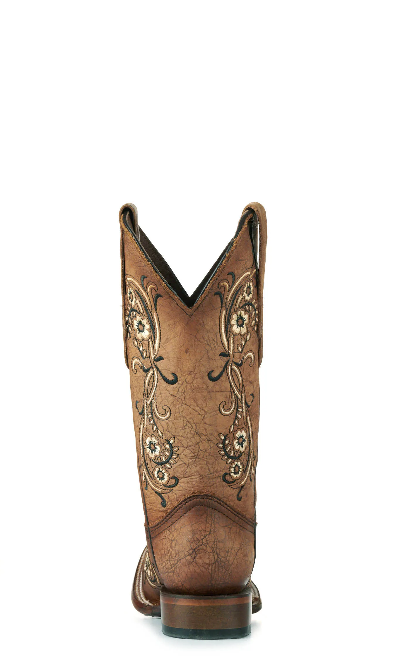 Circle G by Corral Women's Sandalwood with Floral Embroidery Square Toe Cowboy Boots