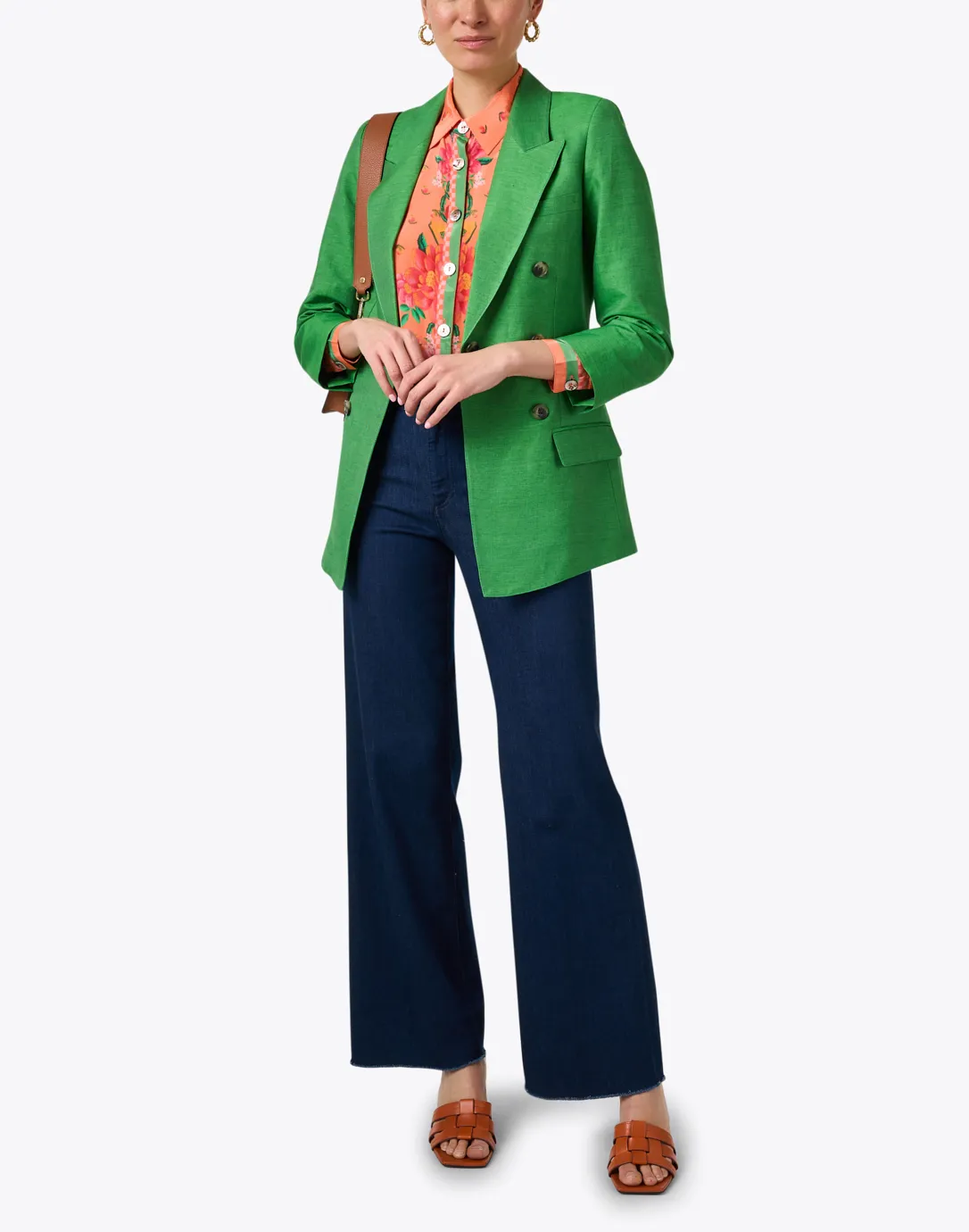 Classic Green Linen Silk Blazer