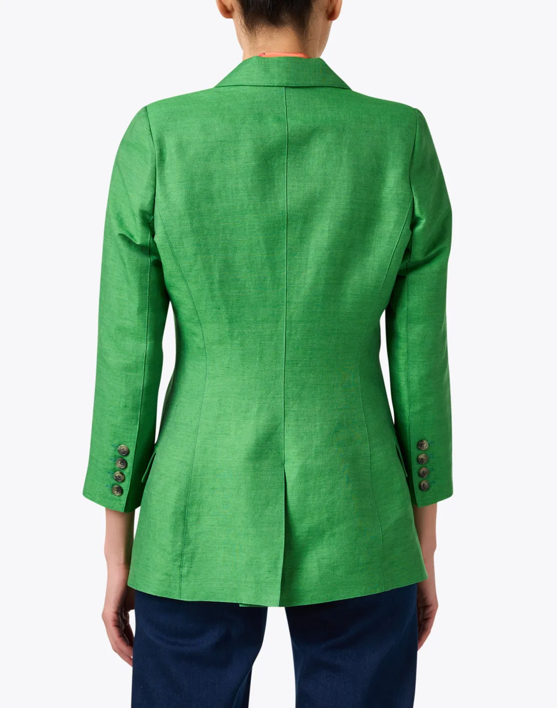 Classic Green Linen Silk Blazer