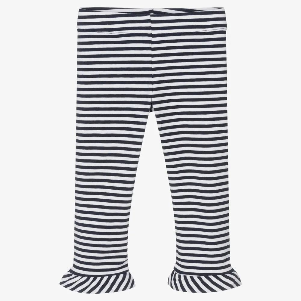 Cropped Blue Stripe Leggings