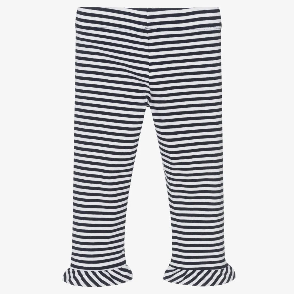 Cropped Blue Stripe Leggings