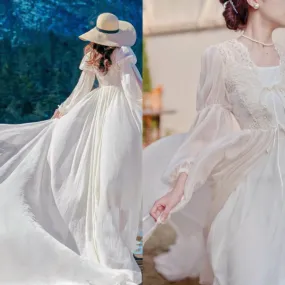 Drifting Breeze Romantic Royalcore Train Dress