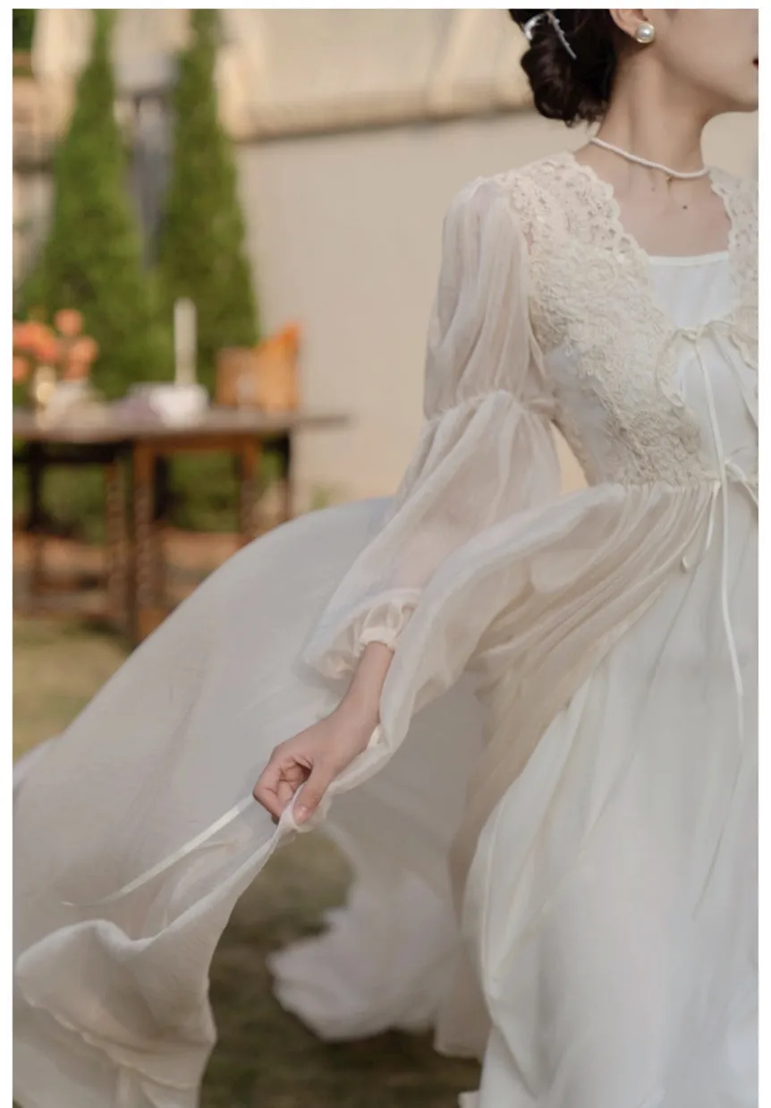 Drifting Breeze Romantic Royalcore Train Dress