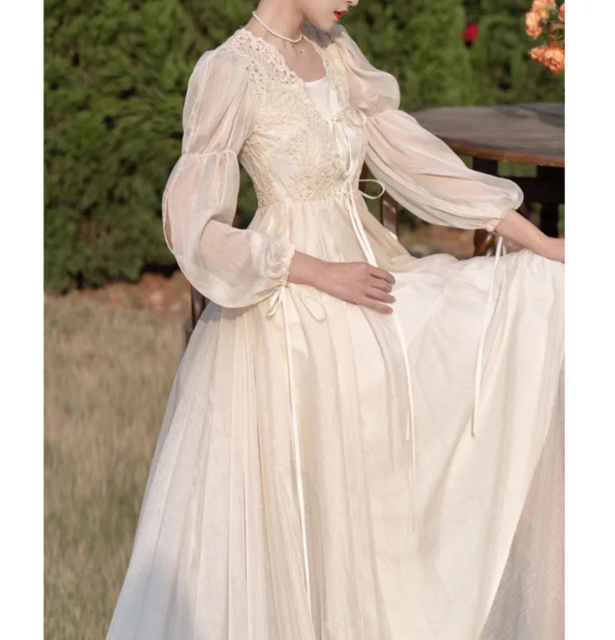 Drifting Breeze Romantic Royalcore Train Dress