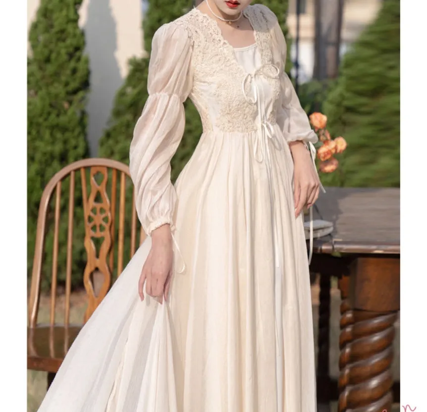 Drifting Breeze Romantic Royalcore Train Dress